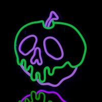 Wlhope Halloween Neon Signsdimmable Skull Apple Neon Signs For Wall Decor Halloween Neon Light Signs Decorusb Connectivity Ap