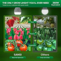 Sansi Led Grow Light Bulb 360W Equivalent A21 24W Full Spectrum Grow Bulb For Indoor Plants Ceramic Tech Grow Lamp With Optica