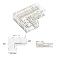 Btflighting Fcob Cob 8Mm031In Width Led Strip Connector Kit 6Pcs 2 Pin Transparent Gapless Lshaped Connectors 4Pcs 2Pin Stri