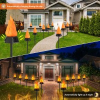 Toodour Solar Halloween Lights Outdoor 4 Pack Solar Torch Lights With Flickering Flame Waterproof Led Flame Torches Solar Out