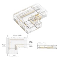 Btflighting Fcob Cob 10Mm039In Width Led Strip Connector Kit 6Pcs 3 Pin Transparent Gapless Lshaped Connectors 4Pcs 4Pin Str