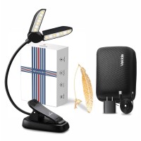 Vekkia 14 Led Book Light With Bookmark & Charger & Travel Case, Cover Both Page, Warm/White Reading Light With Clamp, Lightweight Eye Care Book Light, Perfect For Book Lovers