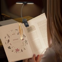 Vekkia 14 Led Book Light With Bookmark & Charger & Travel Case, Cover Both Page, Warm/White Reading Light With Clamp, Lightweight Eye Care Book Light, Perfect For Book Lovers