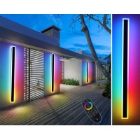 Aidenkid Long Strip Wall Light, Outdoor Long Led Porch Lights, Rgb Acrylic Wall Lamp, Waterproof Ip67 Wall Light Fixture For Porch, Living Room, Patio - Rgbcw (Rgbcw, 47.3Inch)