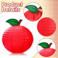 Retisee 12 Pcs Red Apple Classroom Decorations Apple Paper Lanterns Fruit Themed Party Decor Hanging Apple Decorations For Birth