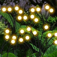 Christmas Decoration Outdoor Solar Garden Light-Firefly Lights,Upgraded Swaying Solar Lights With Glowing And Twinkle 44 Bigger Led Ball,Solar Lights Outdoor Waterproof For Outside Halloween,Pack Of 4