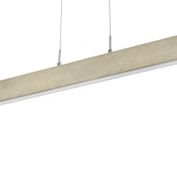 Amari 51 Inch Modern Ceiling Island Light, Wood Frame, Steel Cable, Gray