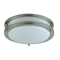 10 Inch Modern Ceiling Lamp With Frosted Acrylic Plate, Steel Trim, White