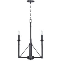 Niva 25 Inch Modern 3 Light Chandelier, Candelabra Style, Metal, Bronze