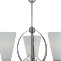 19 Inch 3 Light Chandelier With Frosted Glass Shade, Silver Finish, White