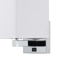 12 Inch Modern Wall Lamp With Fabric Shade, On Off Rocker Switch, White