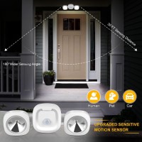 Batteryoperated Outdoor Motion Sensor Lights Wireless Led Flood Lights With Detector 5500K Ip65 Waterproof Dual Head Securi