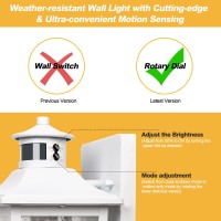 Filiyano White Motion Sensor Outdoor Wall Light 2 Packs Dusk To Dawn Outdoor Wall Lighting Waterproof Exterior Light Fixture