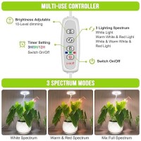 Kullsinss Grow Lights For Indoor Plants Full Spectrum Halo Growing Lamp With Detachable Base Height Adjustable 3 Colors 10 D