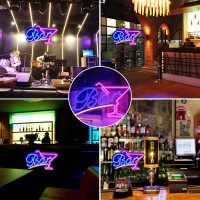 Pedaiah Bar Neon Sign Acrylic Led Bar Sign With Hanging Chain Usb Powered 1496X906 Inches Bar Decor For Home Bistro Par