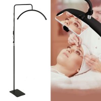 Led Eyelash Lamp, Floor Lamp Remote Control Eyebrow Lamp With Half Moon Ring And Led Light With Phone Holder Beauty Floor Lamp (Black 1)