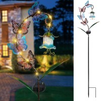 Solar Garden Lights Outdoor Decorative Butterfly Solar Garden Stake Lights Metal Butterfly Decorative Landscape Path Lights Waterproof Solar Pathway Lights For Garden, Lawn, Patio, Yard Decorative