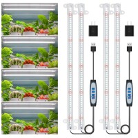 Wiaxulay Led Plant Grow Light Strips 6000K Full Spectrum Grow Lights For Indoor Plants Sunlike Growing Lamp With 61216H Time