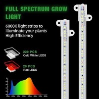 Wiaxulay Led Plant Grow Light Strips 6000K Full Spectrum Grow Lights For Indoor Plants Sunlike Growing Lamp With 61216H Time