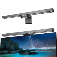 Funlicht Monitor Light Bar, Computer Monitor Lamp For Eye Caring Led Stepless Dimming Screen Light Bar, Touch Control Desk Lamp For Deskofficehomegame, Silver Gray