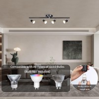 Antoten 4-Light Led Track Lighting Kit, Adjustable Modern Ceiling Spotlights,Rotatable Gu10 Light Head,Swing Arm Ceiling Light Fixture For Kitchen Bedroom Living Room(Bulbs Is Not Included)