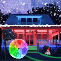 Aitesuo 16.4Ft Rgb Solar Led Strip Lights Outdoor, Solar Powered Color Changing Led Lights, Cuttable, Self-Adhesive, Ip65 Waterproof, 180 Leds For Halloween, Balcony, Garden, Terrace, Steps, Porch