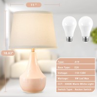 Gyrovu Table Lamp Set Of 2 1863 Ceramic Table Lamp Classic Beside Lamps Nightstand Lamp Modern Table Lamp For Living Room