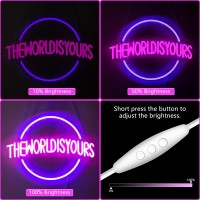 Moodlion The World Is Yours Neon Sign Neon Signs For Wall Decor Neon Dimmable Blue Led Signs Bedroom Neon Planet Light Up Sig