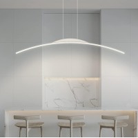 Modern Led Chandeliers Pendant Lights Fixtures Dimmable 3000K-6500K For Dining Room Kitchen Island Living Room Breakfast Area Bedrooms Office Hanging Lamp Lighting With Remote Control (White 47.2In)