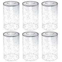 Eietonte 6 Pack Clear Seeded Glass Lamp Shades 59In Height 39In Diameter 17In Fitter Cylinder Bubble Glass Shade Covers