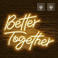 Better Together Neon Signs, Arrinew Led Neon Light Sign Usb Powered For Home Wall Decor, Warm White Art Decorative Neon Lights For Holiday Party,Birthday Party,Wedding,Christmas