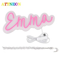 Attneon Emma Name Neon Sign For Wall Decor Led Emma Name Neon Light For Kids Bedroom Birthday Party Decor Neon Sign Emma For Wal