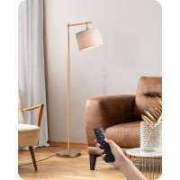 Edishine Dimmable Floor Lamp Standing Lamp With Remote Control E26 Socket Arc Floor Lamp With Beige Shade For Bedroom Living