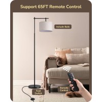 Edishine Dimmable Floor Lamp 5 Color Temperature Modern Standing Lamp With Remote Control Beige Shade E26 Socket Arc Floor