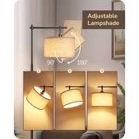 Edishine Dimmable Floor Lamp 5 Color Temperature Modern Standing Lamp With Remote Control Beige Shade E26 Socket Arc Floor