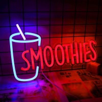 Vinray Smoothies Bar Neon Sign For Fruit Beverage Shop And Cafe Super Bright Led Sign For Restauranteasy Hanging On Wall Or Win