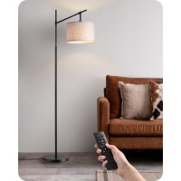 Edishine Modern Dimmable Floor Lamp 638 Standing Lamp With Remote Control E26 Socket Acr Floor Lamp With Beige Shade For B