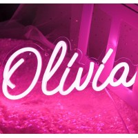 Attneon Olivia Name Neon Sign Led Name Neon Light For Kids Bedroom Birthday Party Decoration Neon Sign Customizable For Girl Bir