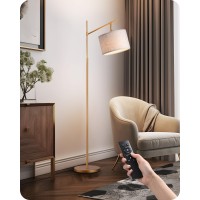 Edishine Modern Dimmable Floor Lamp 638 Standing Lamp With Remote Control E26 Socket Arc Floor Lamp With Beige Shade For B