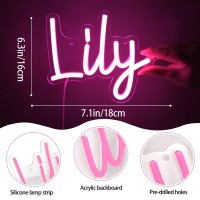 Attneon Lily Name Neon Sign For Wall Decor Led Lily Name Neon Light For Kids Bedroom Birthday Party Decoration Neon Sign Lily Fo