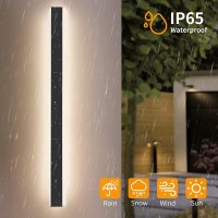 Outdoor Long Wall Lamp Modern Led Wall Lights, 45Inch Detachable Led Porch Lights 3-Color Ip65 Waterproof Acrylic Wall Lamp Porch Sconce Lantern For Living Room, Bathroom, Garage, Patio (2Pack-45In)