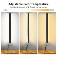 Outdoor Long Wall Lamp Modern Led Wall Lights, 45Inch Detachable Led Porch Lights 3-Color Ip65 Waterproof Acrylic Wall Lamp Porch Sconce Lantern For Living Room, Bathroom, Garage, Patio (2Pack-45In)