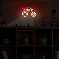 Riakrum Truck Neon Sign Dump Truck Led Neon Light Monster Usb Powered Acrylic Car Neon Sign For Wall Decor Kids Boys Room Playro