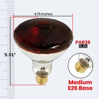 Bulbmaster 175 Watts Par38 Red Heat Lamp For Chickens Infrared Light Bulb Brooder Lamp 175 Watt Heat Lamp For Chicks Incandescen