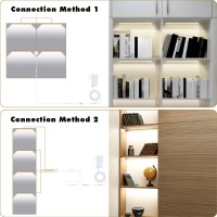 Natural White 4 Packs Display Cabinet Lights Dimmable Shelf Lighting With Memory Function 12 Inch 4000K Bookshelf Lighting Di