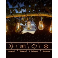 Doopo Outdoor String Lights With Remote 100Ft Patio Lights Waterproof With 502 Vintage Led Bulbs Shatterproof Energy Saving H