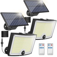 Solar?Outdoor?Lights,?Kagoling?202?Led?Motion?Sensor?Outdoor?Lights?Solar?Flood?Lights?With?Separate?Solar?Panel?Waterproof?16.4Ft?Cable?3?Modes?Solar?Security?Spot?Lights?For?Outside,?Garage,?2?Pack