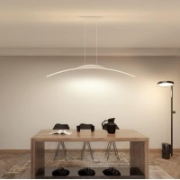 Chandelier Dining Room Living Room Led Modern Hanging Dining Table Led Lamp Linear Lamp Simple Adjustable Height Ceiling Light For Study Office Kitchen Light (White, L150 Cm)