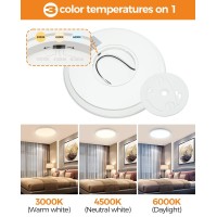 6Pack Led Flush Mount Ceiling Light Fixture 12Inch 28W Ceiling Light Dimmable 3000K4500K6000K 3 Color Adjustable Round Cei