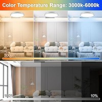 Rgb Flush Mount Ceiling Light Dimmable With Remote Control 24W 2520Lm Color Changing Ceiling Light Fixture 3000K6500K 12Inch